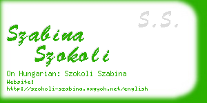 szabina szokoli business card